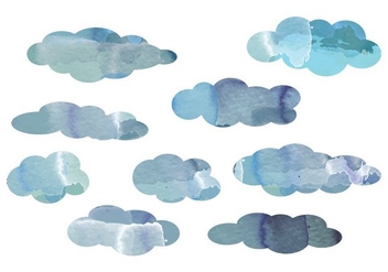 Vector Watercolor Cloud Elements - vector gratuit #364281 