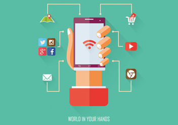 World in Your Hand Vector Infographic - бесплатный vector #364371