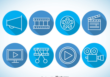 Video editing Blue Icons Vector - Free vector #365001