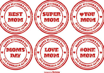 Mother's Day Vector Stamps - vector gratuit #366051 
