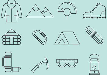 Mountaineer Line Icons - Free vector #366821