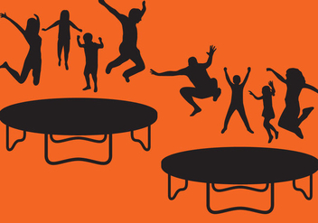 Trampoline Silhouettes - Free vector #366971