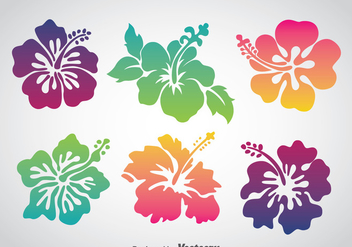 Colorful Hawaii Flower Vector Set - vector gratuit #368371 