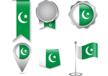 Pakistan Flag Icon Set - vector gratuit #369621 
