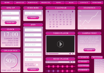 Pink Gradient Web Elements - vector #369691 gratis