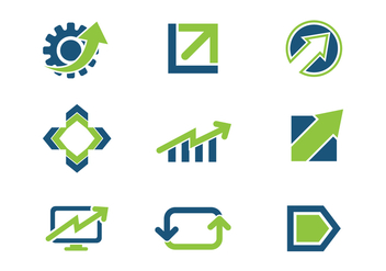 Free Blue Green Growth Business Logo Icons - vector #370111 gratis
