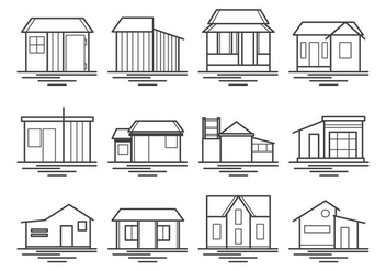 Shack And House Icon Vector Pack - vector gratuit #370471 