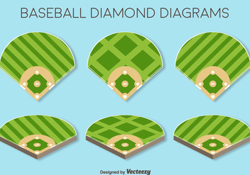 Vector Set Of Baseball Fields Elements - vector gratuit #370921 