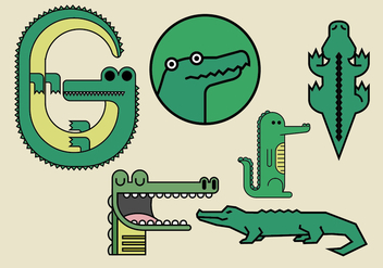 Gator Vector Illustrations - vector gratuit #371341 