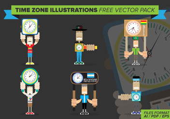 Time Zone Illustrations Free Vector Pack - бесплатный vector #372851