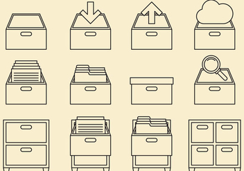 Cabinet Line Icons - Free vector #373401