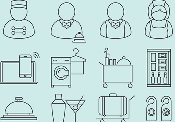 Hotel Staff And Service Icons - Free vector #374321