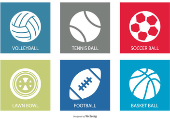 Sports Ball Icon Set - vector gratuit #374331 