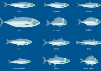 Fish Icons Set - vector gratuit #374431 