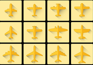 Avion Airplane icon flat design - vector gratuit #374811 