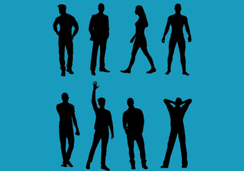 Man and woman vector silhouettes 2 - vector gratuit #375081 
