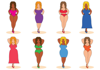 Free Girl Plus Size Vector - Free vector #376071