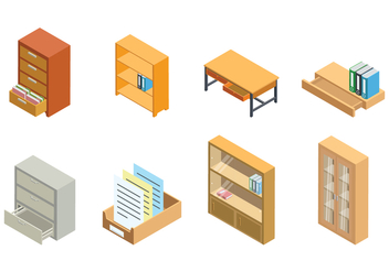 Free Isometric File Cabinet and Storage Vector - vector #376271 gratis