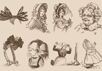 Old Style Bonnets - Free vector #377201