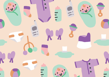 Baby Elements Pattern - Free vector #377401