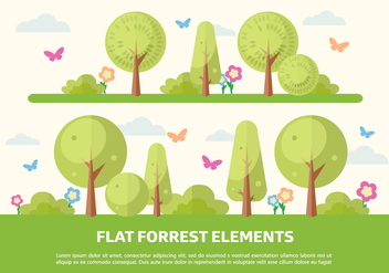 Free Flat Forrest Elements Vector Background - Kostenloses vector #377691