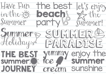 Cute Hand Drawn Beach/Summer Labels - Free vector #378021
