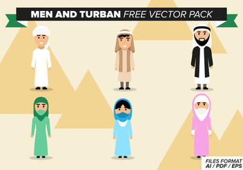 Men And Turban Free Vector Pack - Kostenloses vector #378091