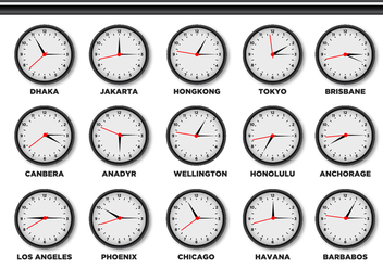 Time Zone Clock - vector gratuit #378341 