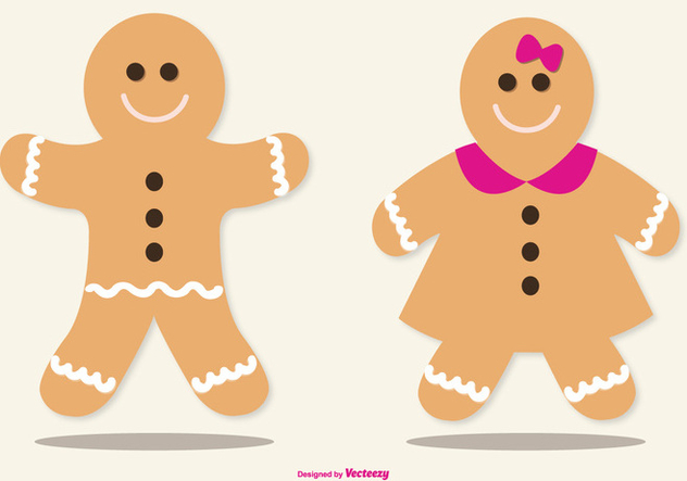 Cute Lebkuchen/Gingerbread Illustrations - Kostenloses vector #378351