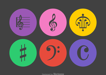 Free Musical Notes Vector Icons - vector #378481 gratis