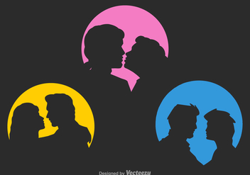 Free Vector Couple Silhouettes - Free vector #378541