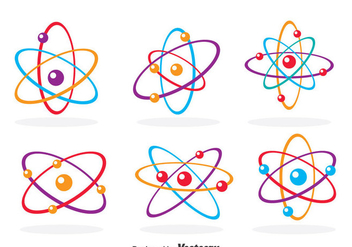 Colorful Atom Icons - vector #378581 gratis