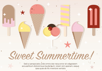 Free Flat Ice Cream Vector Illustration - Kostenloses vector #379181