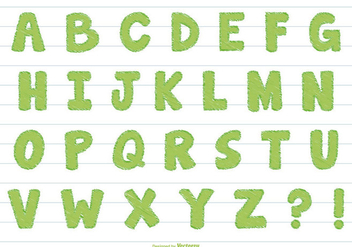 Cute Scribble Style Alphabet Set - vector gratuit #379451 