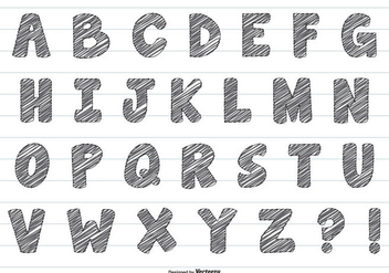 Cute Scribble Style Vector Alphabet - vector #379561 gratis