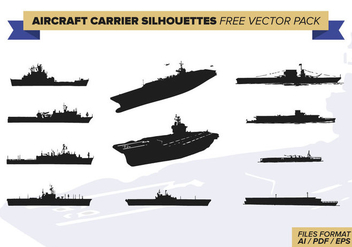 Aircraft Carrier Silhouettes Free Vector Pack - Kostenloses vector #379731