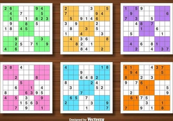Vector Set Of Sudoku Game - бесплатный vector #382241