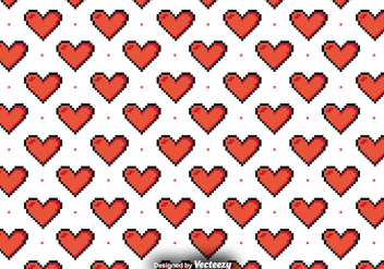 Vector Pattern With Pixelated Hearts - Free vector #382581