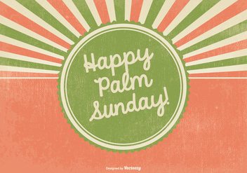 Retro Happy Palm Sunday Illustration - Free vector #383051