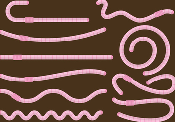 Cartoon Earthworms - vector gratuit #383241 