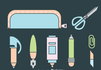 Stationary Icons Vector - vector gratuit #383351 