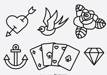 Old School Tattoo Collection Vector - Free vector #383601