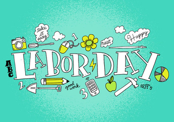 Labor Day Vector Lettering - Free vector #383731