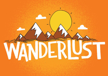 Wanderlust Mountain Design - vector gratuit #383741 