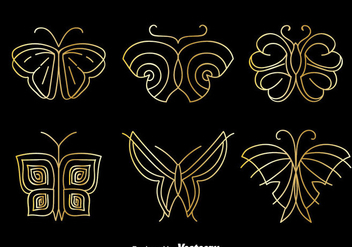 Golden Butterfly Logo Vector Set - бесплатный vector #384291