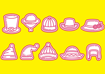 Hats and Bonnet Vector Icons - vector #384491 gratis