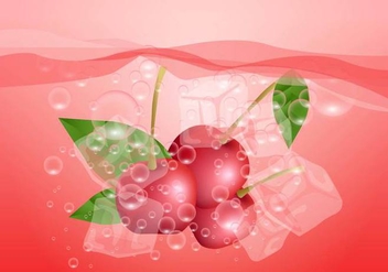 Effervescent Cherry In Water - Kostenloses vector #384801