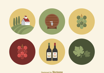 Free Flat Wine Vector Icons - vector gratuit #385581 