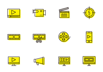 Video Production Icons - Free vector #385681