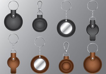Leather Circle Keychains - vector #386411 gratis
